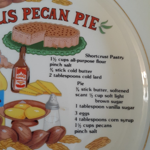 ❤️Pecan pie plate with recipe - Picture 3 of 5